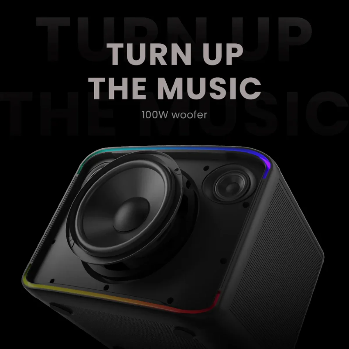 HiFuture Event Horizon 100W Portable Speaker with DynaBoost DSP, RGB LED Strip and 8000mAh Battery - Image 3