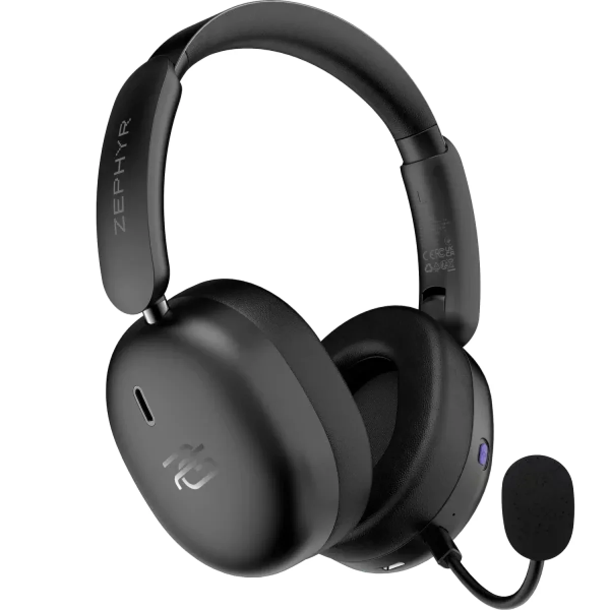 Proove Zephyr Tri-Mode Wireless Gaming Headset with 7.1 Audio, Black/Purple WHZP00022001 - Thumbnail 2