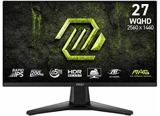 شاشة ألعاب MSI مقاس 27 إنش IPS بدقة 2K WQHD وتردد 200Hz واستجابة 0.5ms، FreeSync Premium وG-SYNC Compatible، HDR Ready، HDMI وVGA، VESA، تعديل الميل، أسود – MAG 275QF E20 - Thumbnail 8