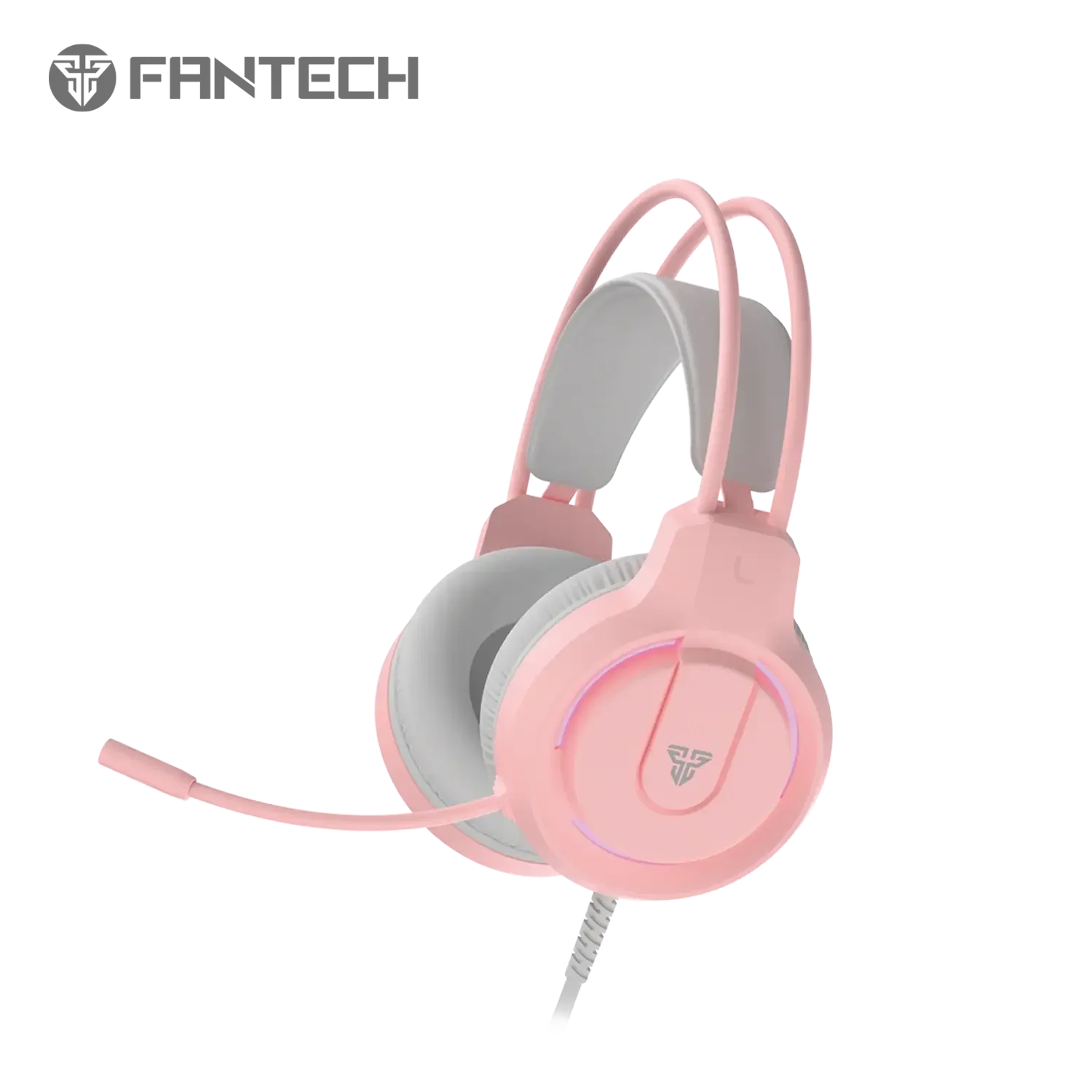 طقم ألعاب Fantech P51 وردي 5 في 1 كيبورد وماوس وماوس باد وسماعة وحامل - Thumbnail 5