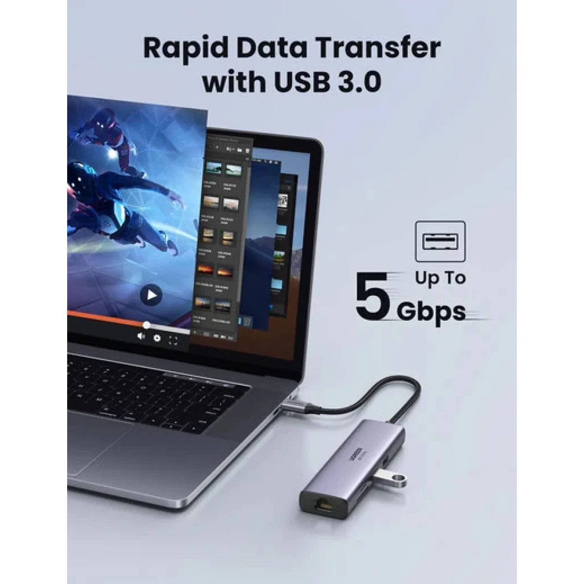 Ugreen 7-in-1 USB-C Hub with 4K 60Hz HDMI, 100W PD & Gigabit Ethernet - Thumbnail 5