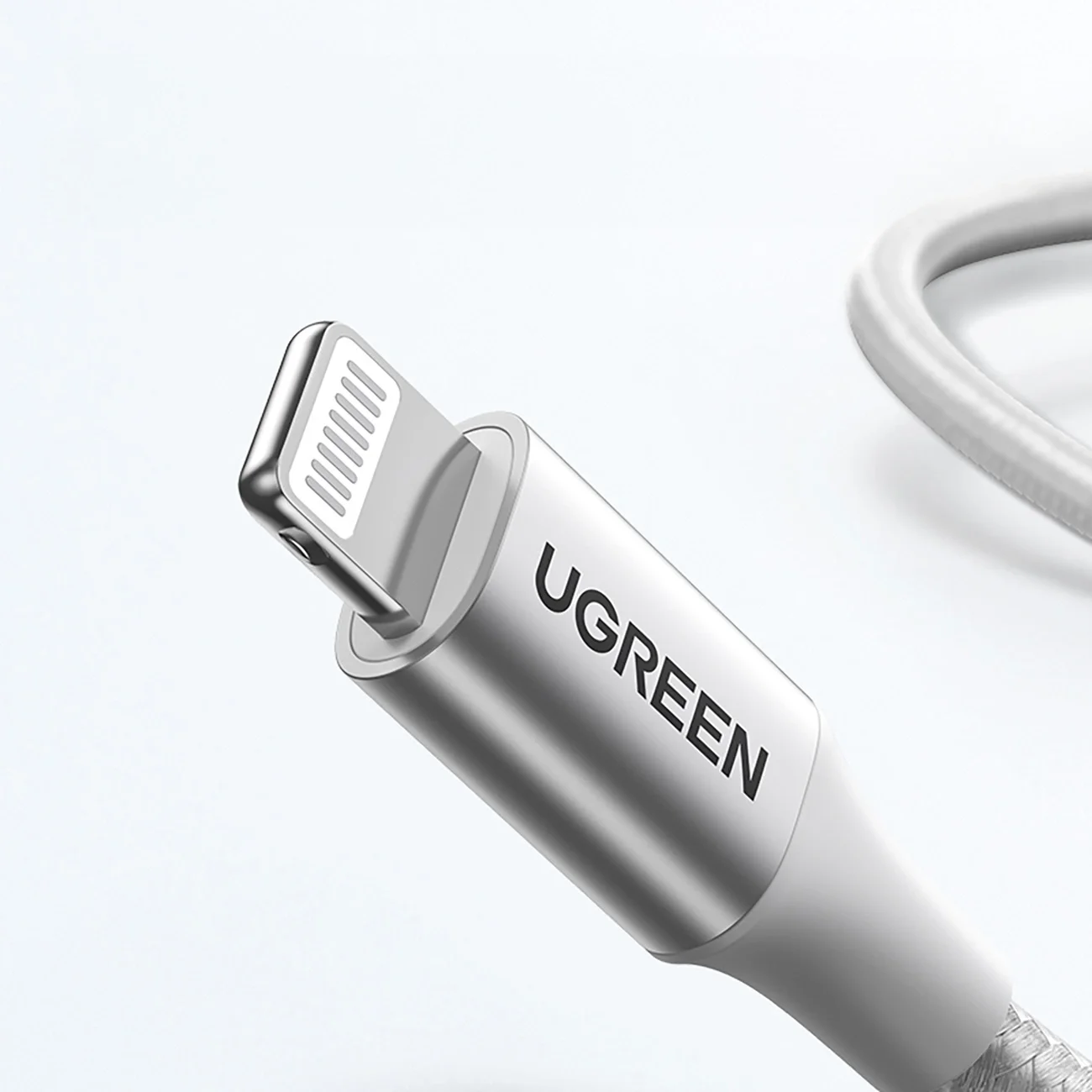 كابل Ugreen US304 70523 من USB-C إلى Lightning معتمد MFi بطول 1 متر فضي - Image 8