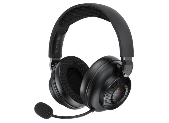 سماعة ألعاب ACEFAST H15 لاسلكية مع Bluetooth 6.0 و2.4GHz وإضاءة RGB وميكروفون - أسود - Thumbnail 9