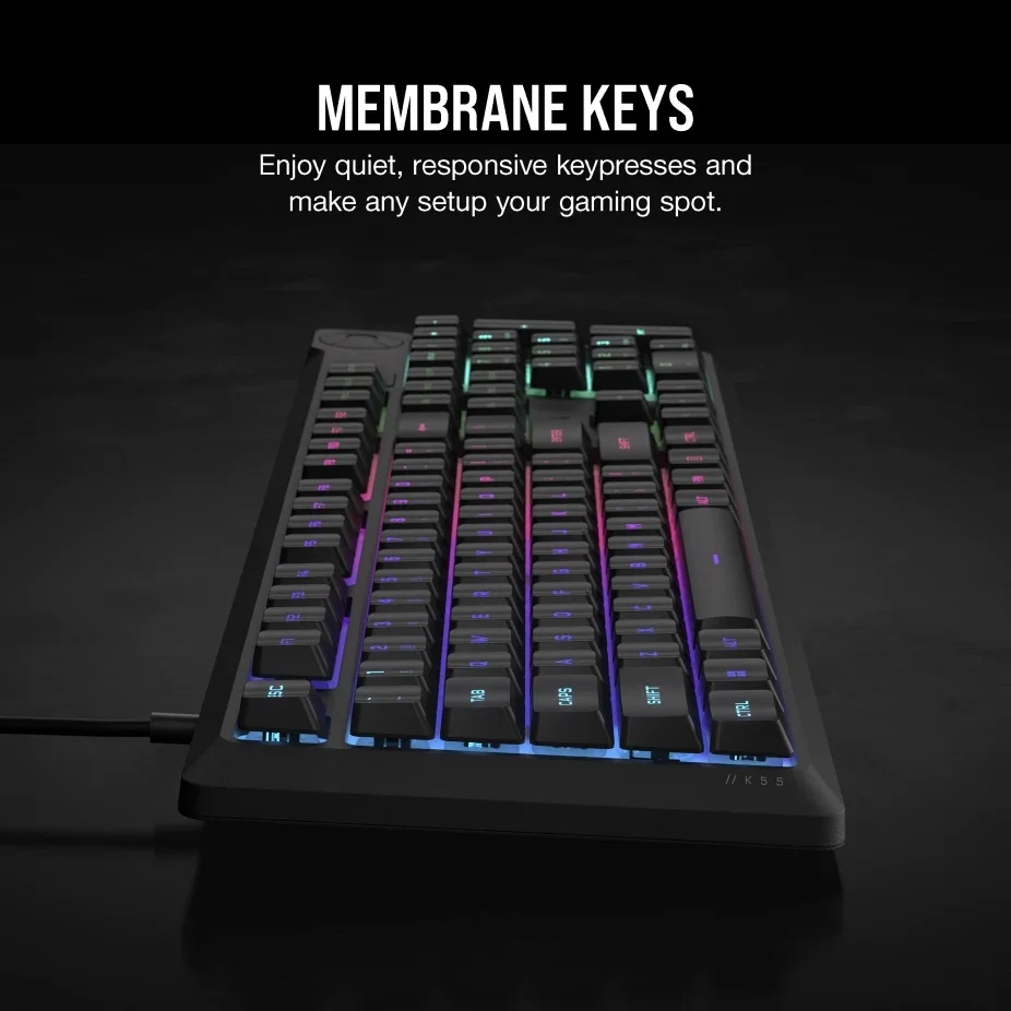 كيبورد ألعاب Corsair K55 CORE RGB أسود - CH-9226C65-NA - Image 4