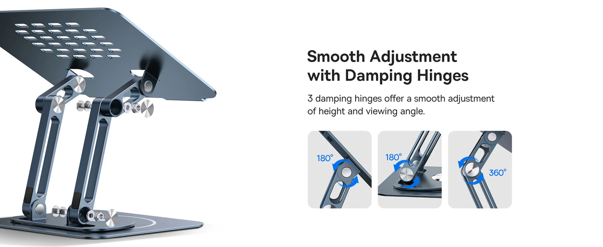 Baseus Foldable 360° Rotating Laptop & Tablet Stand, Three-Fold Version, Grey - Thumbnail 9