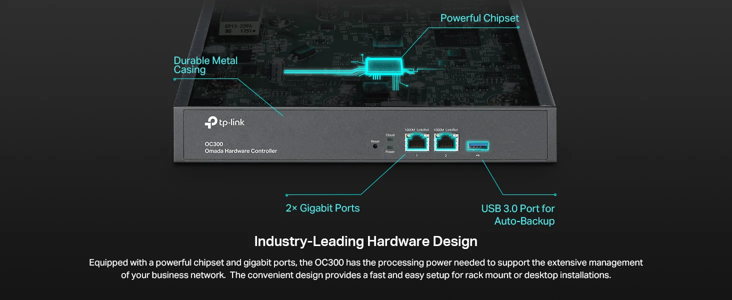 وحدة تحكم شبكات TP-LINK OC300 Omada SDN بمنفذي جيجابت - Image 12