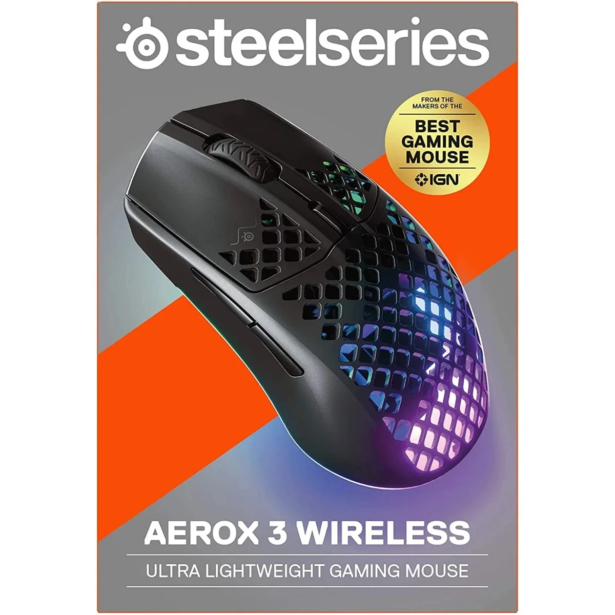 ماوس ألعاب SteelSeries Aerox 3 Wireless أسود بإضاءة RGB، 18000 DPI - Thumbnail 2