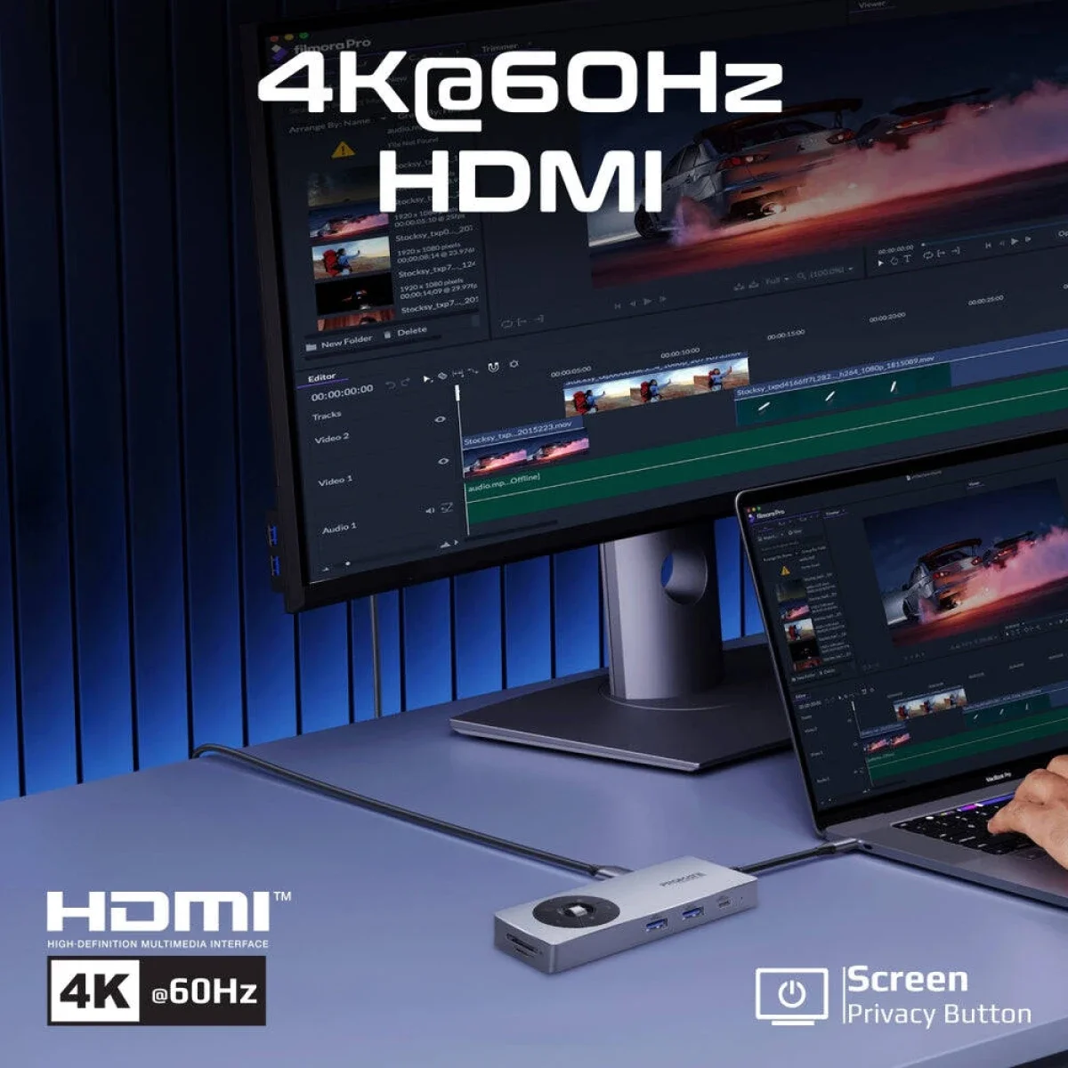 موزع USB-C متعدد المنافذ Promate Comandhub-Pro 14 في 1 مع 100W PD وHDMI بدقة 4K 60Hz وإيثرنت 1Gbps، رمادي - Image 6