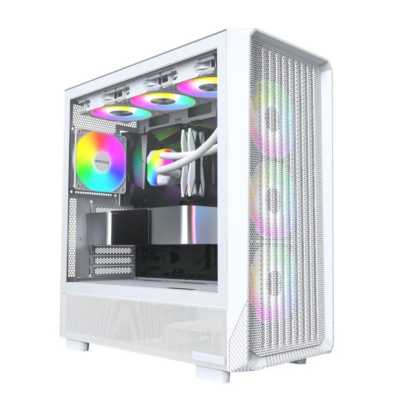 كيس كمبيوتر Montech X5 أبيض ATX يدعم GeForce RTX 50 Series - Image 5