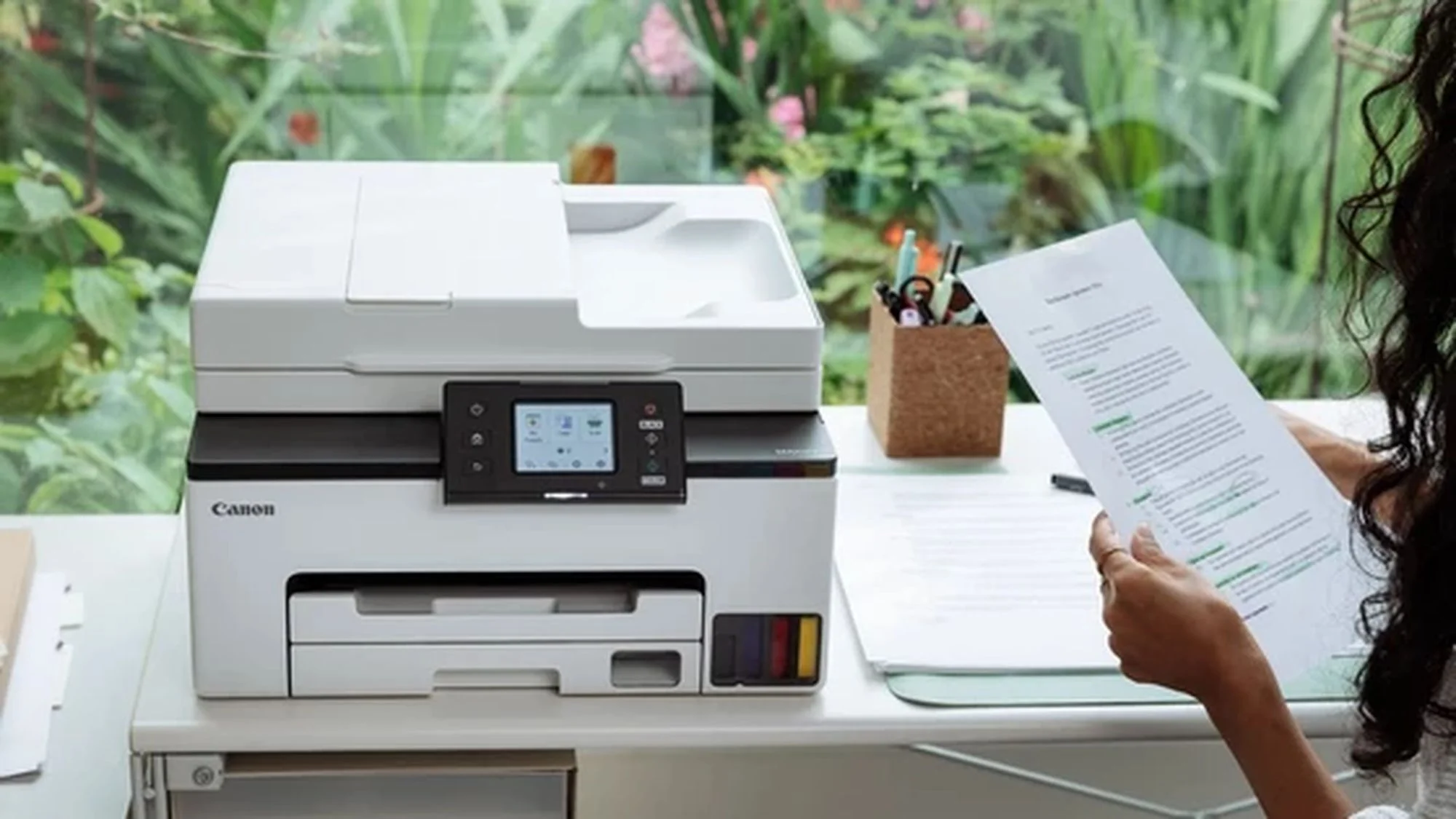 طابعة Canon MAXIFY GX2040 متعددة الوظائف بخزان حبر واتصال لاسلكي وشبكي مع وحدة تغذية مستندات تلقائية - White - Thumbnail 10