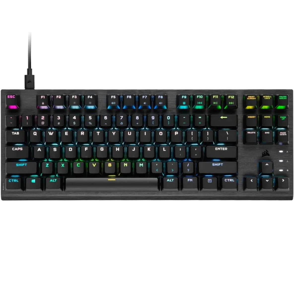 كيبورد ألعاب Corsair K60 PRO TKL RGB بدون لوحة أرقام بسويتشات OPX بصرية ميكانيكية – CH-911D01A-NA